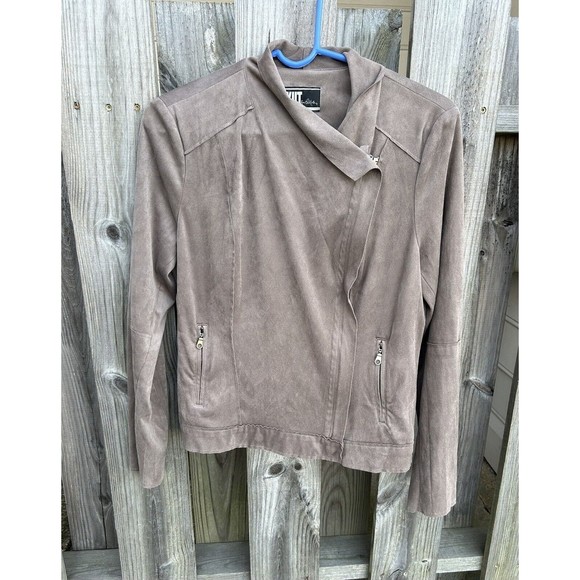 Kut From The Kloth Jacket Womens Medium M Faux Suede Open Front Pockets - Picture 1 of 12